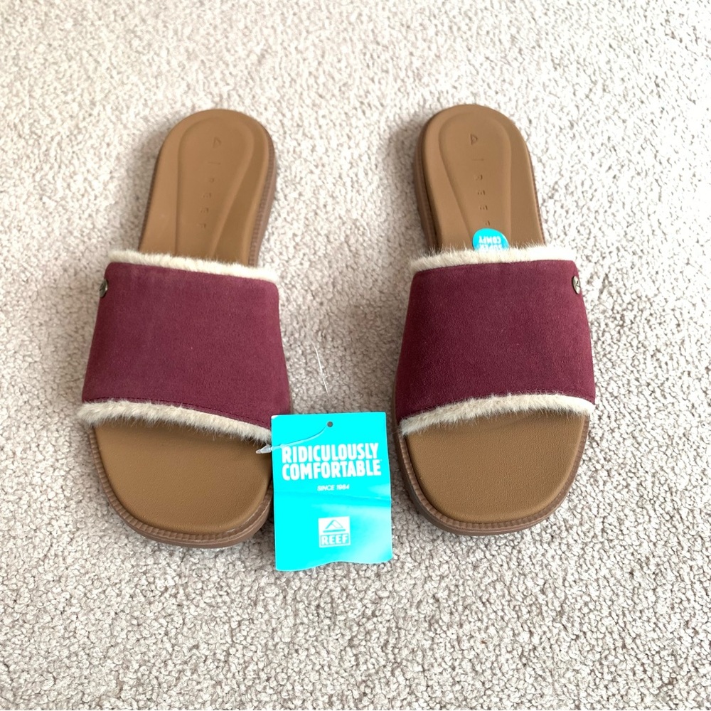 Reef Women's Sandals Slides Sunny Arrianah Cozy Cordovan Size 11 NEW